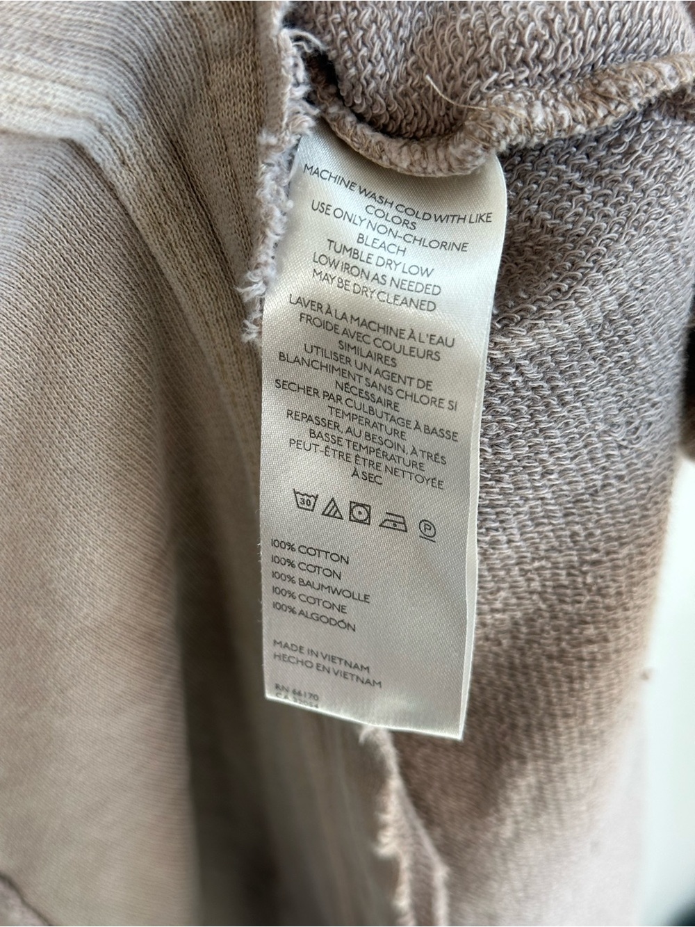 Free People Taupe Oversized Longline Zip Up Hoodie Duster, Size Small - Picture 4 of 4